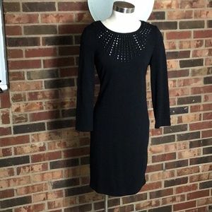 Black ponte knit black studded dress size 10